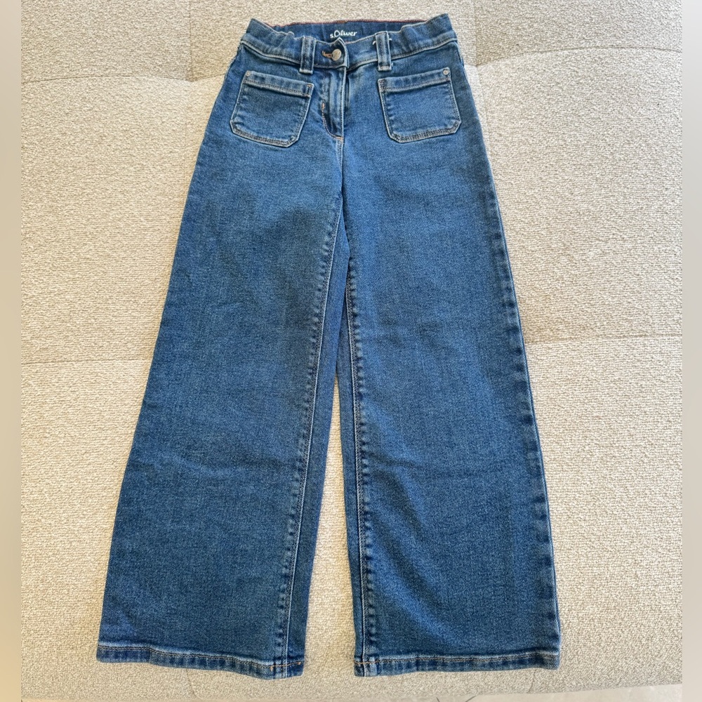 s.Oliver Kids Blue Straight Leg Jeans | Size 7–8Y (EU 128) | Classic Denim